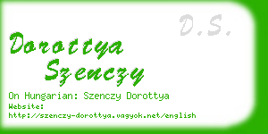 dorottya szenczy business card